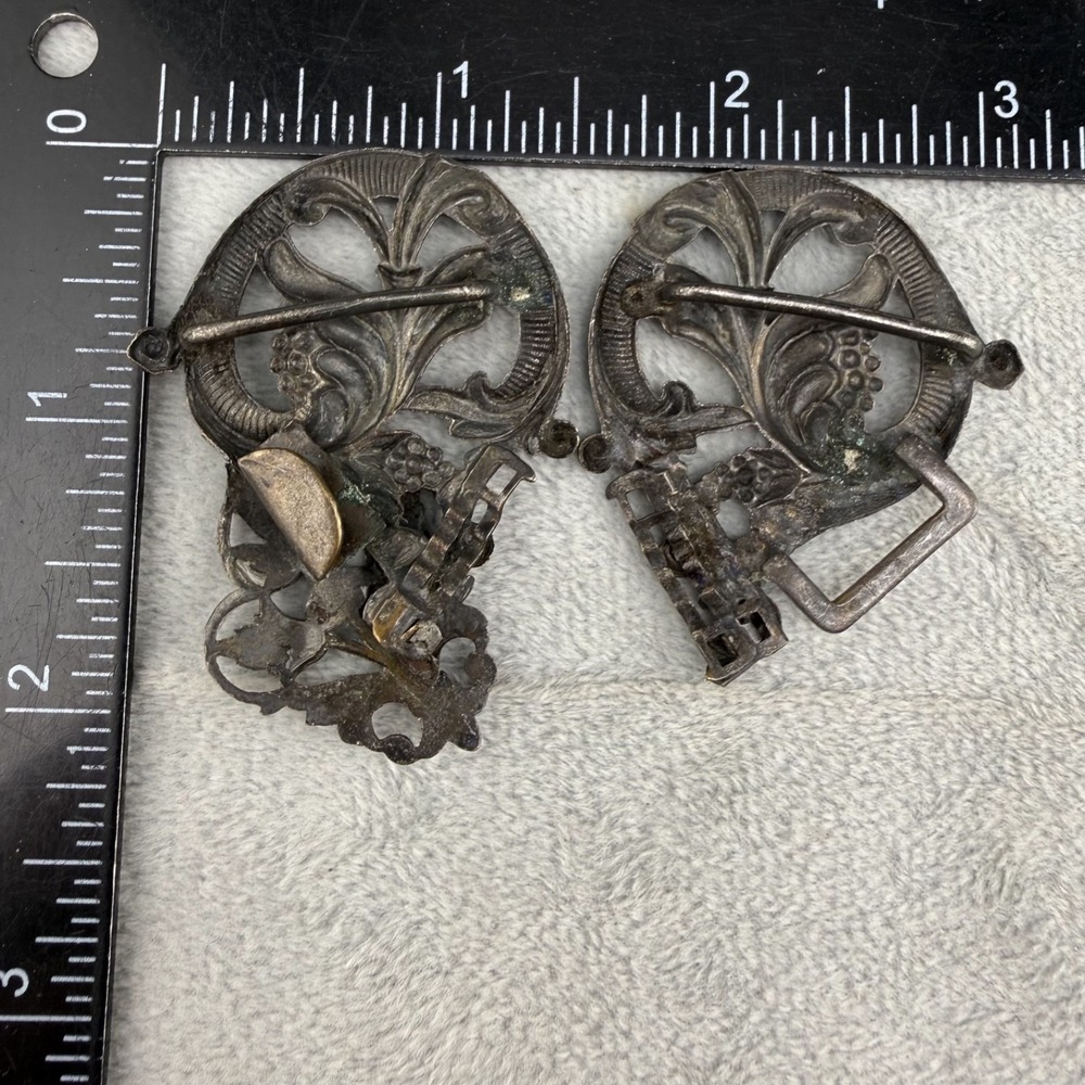 Vintage Art Nouveau  Buckle Set of 2 - Picture 3 of 8